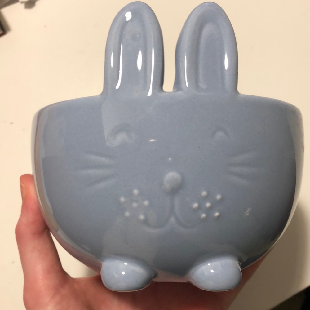 Ceramic lavender Easter bunny dish